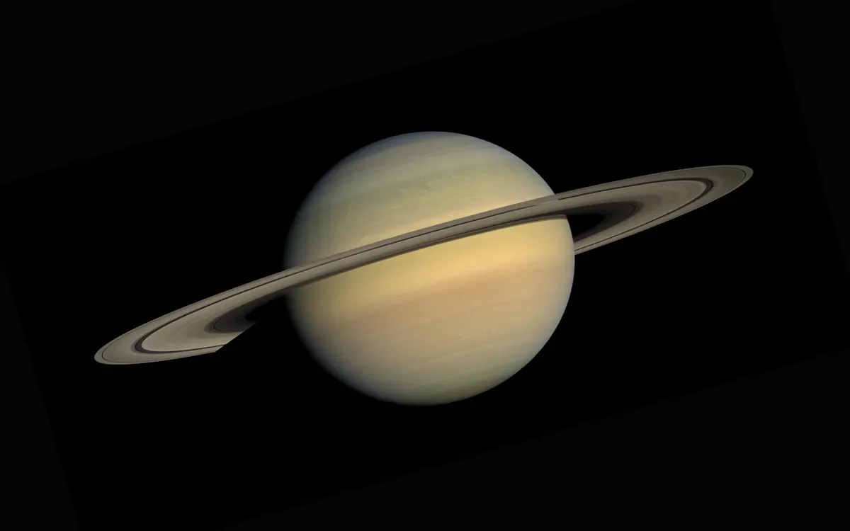 The planet Saturn with its rings
